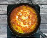 A picture of step 4 of Strapatsada (Greek Eggs with Tomatoes).