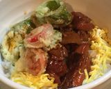 A picture of step 5 of Yakitori and Vegetable Tempura Rice Bowl.