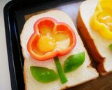 漂亮的「彩椒花朵吐司」吃了心花開♡的食譜步驟3照片