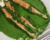 Foto del paso 5 de la receta: Espárragos envueltos en jamón y crema de espinaca