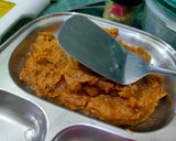 A picture of step 5 of Singhare ke aate ki burfi.