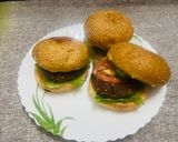 A picture of step 6 of Vegan veg burger/ lentil burger.