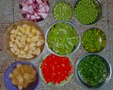 A picture of step 1 of Undhiyu.
