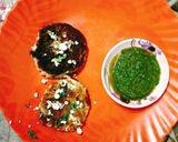 A picture of step 4 of Falahari stuffed Patties.