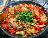 A picture of step 18 of Endive Gratin with Red Bell Peppers, Ham, Honey, and Curry.