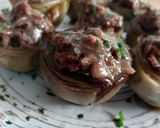 Foto del paso 13 de la receta Alcachofas confitadas rellenas de carrilleras al Oporto