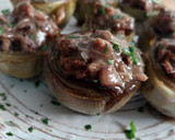 Foto del paso 13 de la receta: Alcachofas confitadas rellenas de carrilleras al Oporto