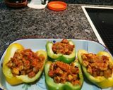Foto del paso 7 de la receta Pimientos al gratén rellenos de cerdo especiado