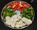 A picture of step 1 of Mix Veg Soyabeen Biryani.