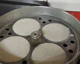 A picture of step 3 of Samak rice Idli with Peanut chutney.