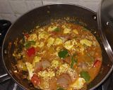 A picture of step 2 of Capsicum paneer gravy.