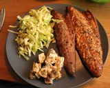 Foto del paso 13 de la receta: Ciabatas, caballas ahumadas, queso cabrero lubricado y ensalada de re-pollo