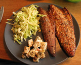Foto del paso 13 de la receta: Ciabatas, caballas ahumadas, queso cabrero lubricado y ensalada de re-pollo
