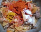 A picture of step 3 of Mutton kadahi.