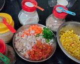 A picture of step 3 of Corn 🥗 with vegetable salad.