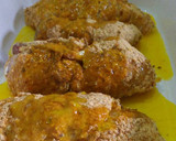 Foto del paso 5 de la receta: Rollitos de pechuga rellenos de jamón y queso al horno