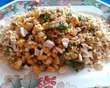 A picture of step 5 of Cashew Corn Potato Chaat.