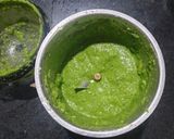 A picture of step 3 of Falahari green Chutney.