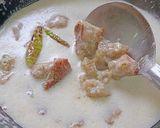 A picture of step 5 of Farali Dumpling in buttermilk sauce.