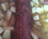 Foto del paso 5 de la receta Solomillo de pavo y jamón con patatas, pasas y piñones (horno)