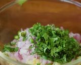 A picture of step 2 of Aloo roll.