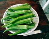 A picture of step 1 of Kathiyawadi super tasty chatpati bharva bhindi sabji.