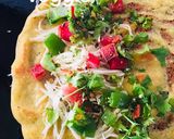 A picture of step 2 of Moong dal veggie chilla.