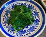 Poached egg on sriracha mayo, Toasted bagel and Korean spinach recipe step 1 photo