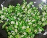 A picture of step 2 of Bhendi fry.