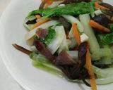 蒜香木須小白菜【豆豆愛的料理】【福壽】的食譜步驟4照片
