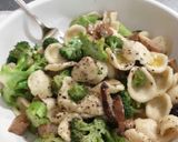 A picture of step 8 of Orechiette - straying from the original recipe.