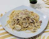 Foto langkah ke 4 dari resep Spaghetti Carbonara Mushroom.