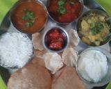A picture of step 18 of South Indian Thali.