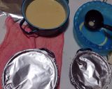 A picture of step 6 of Flan (Baked Custard) in a Water Bath.
