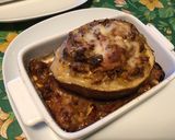 Une image de l'étape 7 de Aubergine XXL farcie au bœuf, légumes et parmesan.
