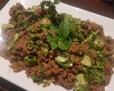 A picture of step 4 of Mutton qeema hara masala.