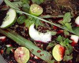 A picture of step 1 of Hibiscus drink.