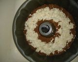 A picture of step 8 of Fudgy Almond Joy Stuffed Bundt Cake.