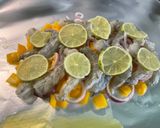 Une image de l'étape 10 de Gambas sauvages aux poivrons, oignon et citron.