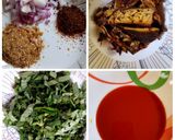 A picture of step 1 of Local Jellof Rice With Palm Oil, Scent leaf and Dry Fish.