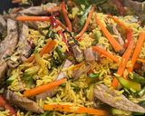Foto del paso 3 de la receta: Wok de cerdo, verduras, soja
