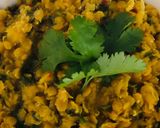 A picture of step 5 of Carrot top and red lentil dal - vegan.