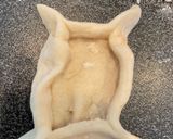 A picture of step 6 of Lebanese homemade meat pies/ Lahm bi Ajeen or Sfiha.
