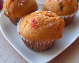 A picture of step 2 of Valentine muffins.