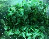 A picture of step 1 of Chicken with fenugreek leaves.