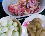 Hình bước làm 2 của món Thịt kho tiêu,trứng cút và tôm