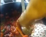 A picture of step 7 of Chinese macaroni.