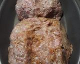 A picture of step 4 of Two Meatloaf in one pan.