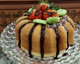 عکس مرحله 5 از دستور کیک دو تخم مرغی با دیزاین میوه🎂🥧