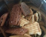 A picture of step 1 of Chocolate biscuit cake.